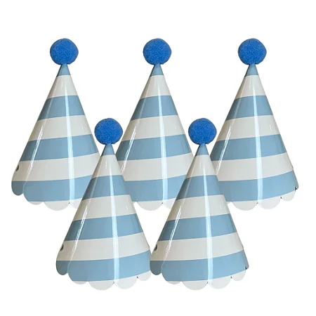 Chapéu de festa listra azul céu (5 und)