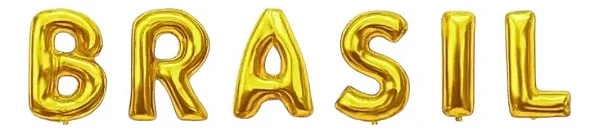 Balão metalizado brasil dourado (1 un)