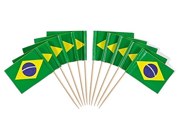 Toppers bandeira do brasil (10 unidades)