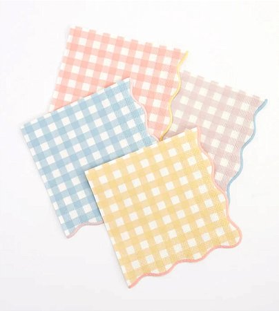 Guardanapo de papel xadrez colorido (10 und)