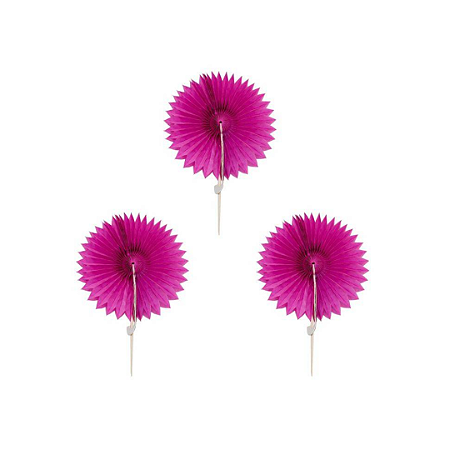 Mini Leque toppers rosa orquídea (3 und)