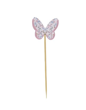Topo de bolo borboleta liberty rosa (1 und)