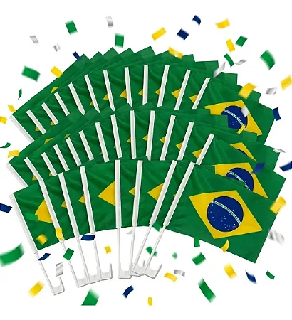 Bandeira de mão Brasil (01 und)