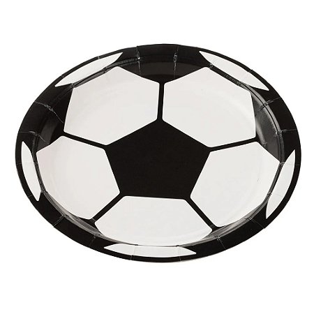 Prato de papel bola de futebol (10 und)