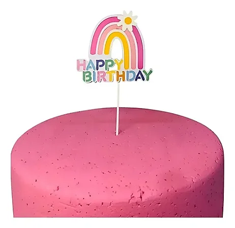 Topo happy birthday rainbow rosa (1und)