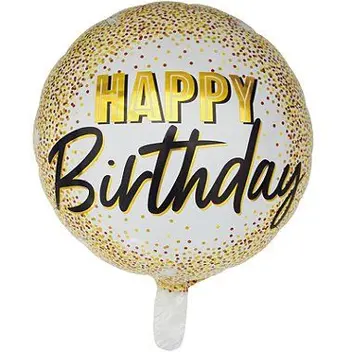 Balão happy birthday dourado (1un)