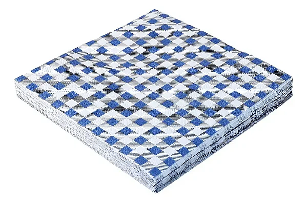 Guardanapo de papel xadrez azul (20 und)