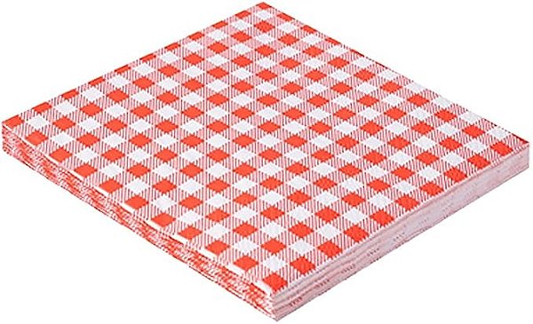 Guardanapo de papel xadrez vermelho (20 und)