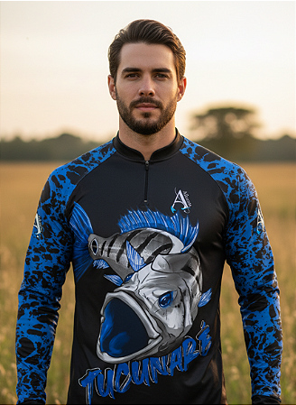 Camisa de Pesca UV50+ Tucunaré Sombra do Lago Azul