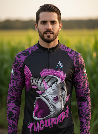 Camisa de Pesca UV50+ Tucunaré Sombra do Lago Rosa