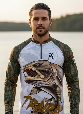 Camisa de Pesca UV50+ Traíra Fera das Águas Jungle