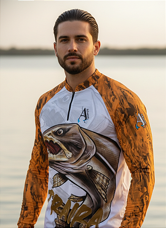 Camisa de Pesca UV50+ Traíra Fera das Águas Flame