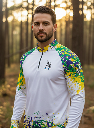 Camisa de Pesca UV50+ Brasil Spirit Branca