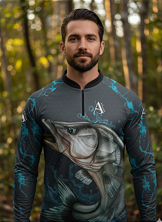 Camisa de Pesca UV50+ Robalo Impact Azul