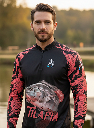 Camisa de Pesca UV50+ Tilápia Sombra do Rio Vermelho