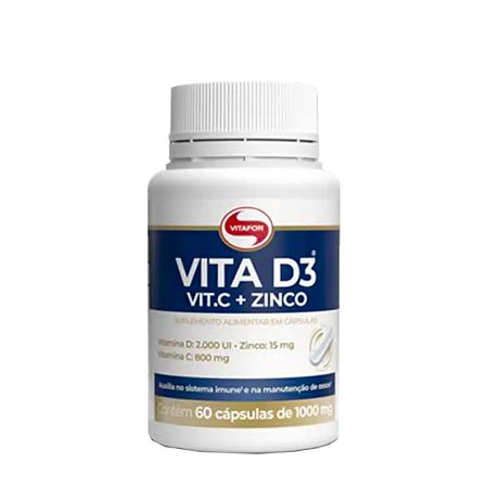 VITAMINA D3 + C + ZINCO 60 CAPSULAS DE 1000MG - VITAFOR