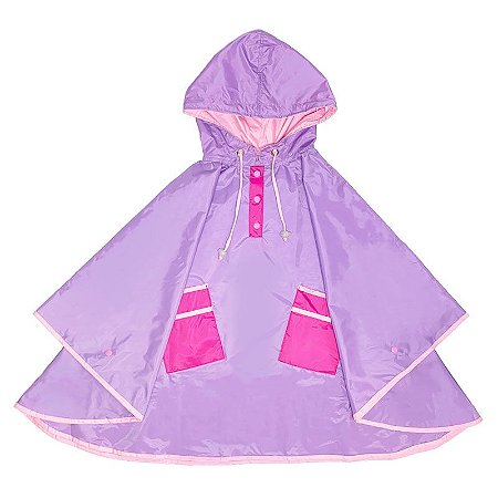 Capa de Chuva Infantil KidSplash Triple Color Lilás – Poncho Impermeável