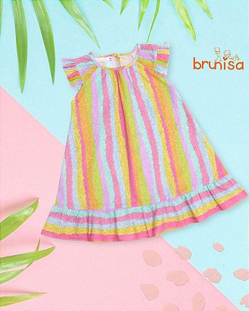 Vestido Infantil Arco-Íris