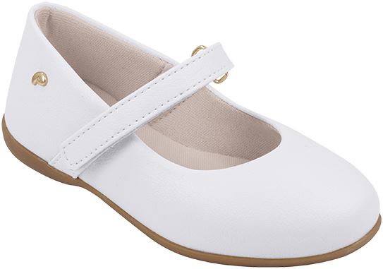 Sapatilha Infantil Pampili Bailarina Tira com Velcro Branca