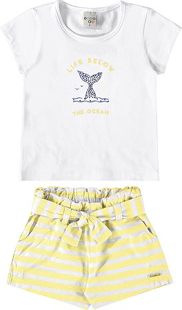 Conjunto Sereia Cotton/Tecido Listrado Eco Have Fun