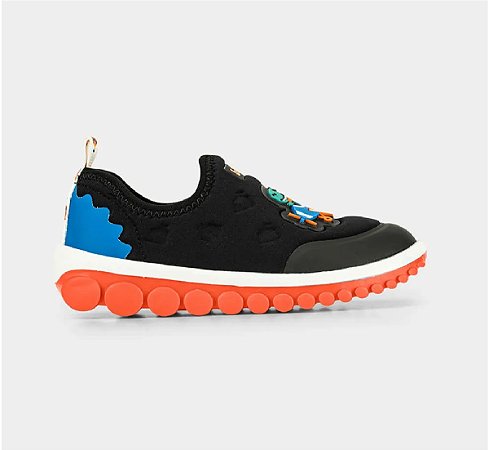Tênis Infantil Bibi Roller 2.0 Preto com Fire de Dino
