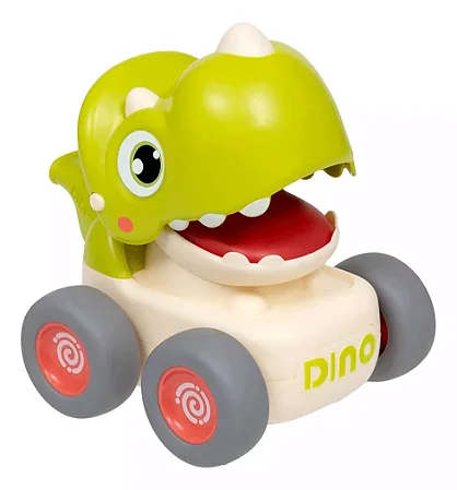 Carrinho Dino Com Fricção E Apito Verde Claro Buba
