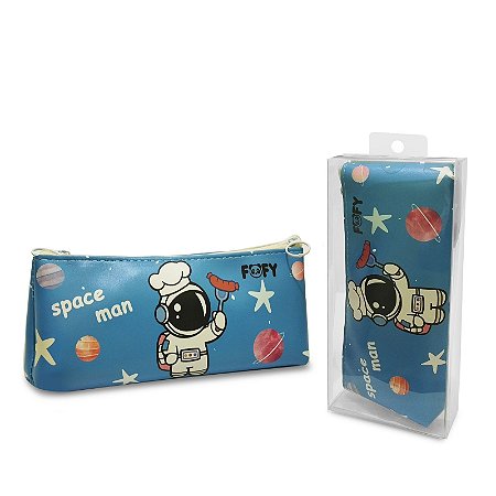 Estojo Escolar Espacial Azul Royal - Fofy