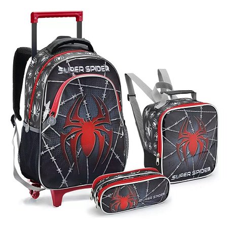 Kit Mochila Super Spider + Lancheira Térmica + Estojo
