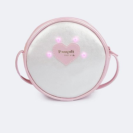 Bolsa de Led Infantil Feminina Branca Pampili