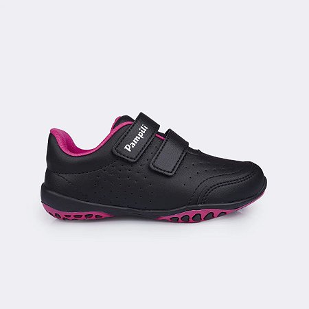 Tênis Feminino Honey Escolar Preto Pink Pampili