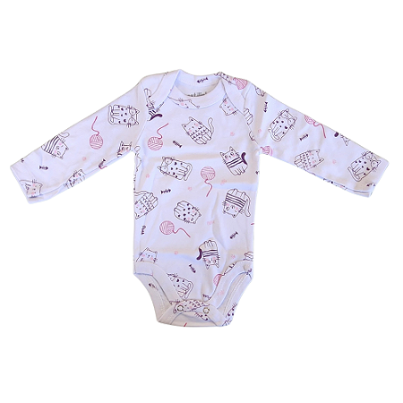 Kit Body Manga Longa com 3 Peças 100% Algodão - Feminino