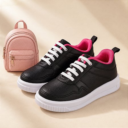Tênis Infantil Feminino Pampili Up Recortes Preto