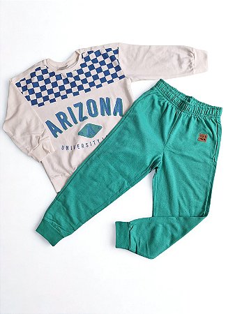 Conjunto de Moletom Infantil Arizona Off White