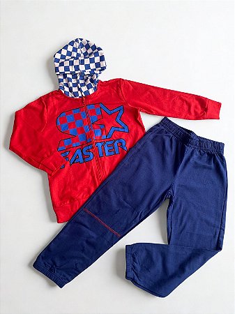 Conjunto de Moletom Infantil Faster Vermelho