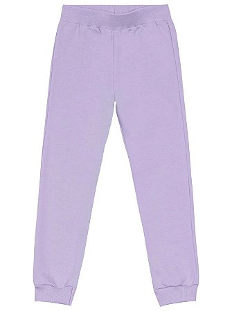 Calça Jogger Básica Infantil Menina em Moletom Lilás - Brandili