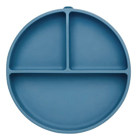 Prato Em Silicone com Ventosa Azul Escuro - Buba