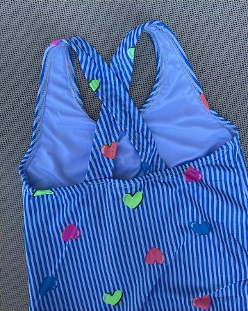 Maiô  Listrado Infantil Azul -Brandili