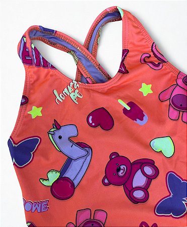 Maiô Estampado Infantil Ursinhos Laranja -Brandili