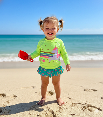 Camiseta e Calcinha Arco Iris Amarelo - AleKids