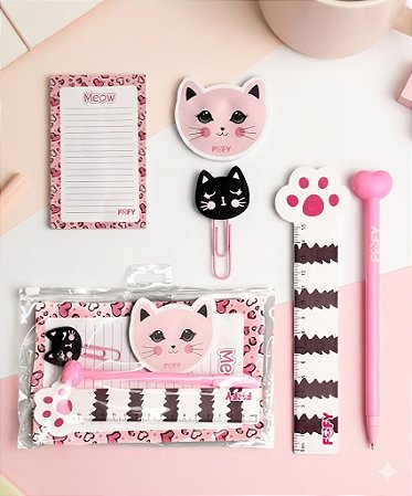 Kit de Anotação Gatinho - Fofy