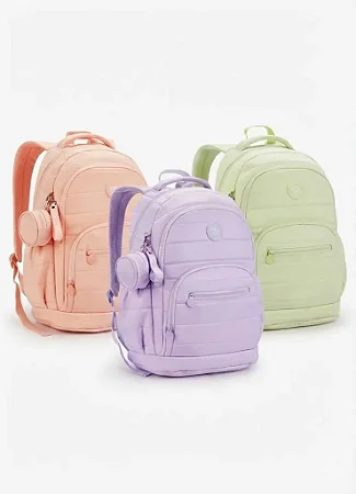 Mochila Escolar Juvenil Feminina Grande Cor Lisa Color Up