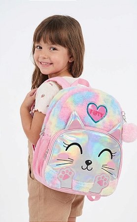 Mochila Escolar Gatinho Fluflu - Fofy
