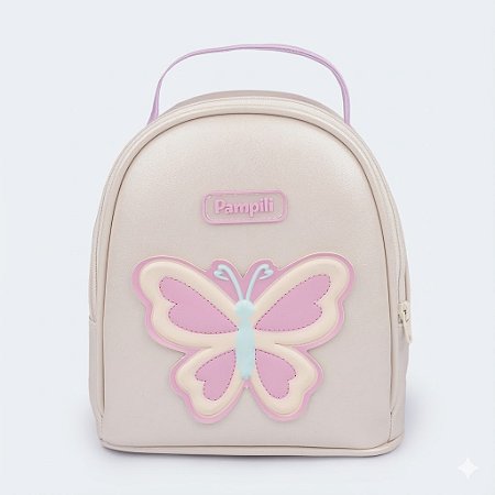 Mochila Infantil Pampili Borboleta Candy Nude