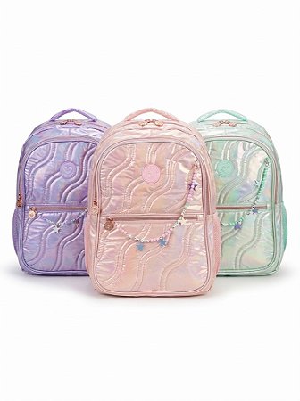 Mochila Escolar Holográfica Waves Seanite Color Up