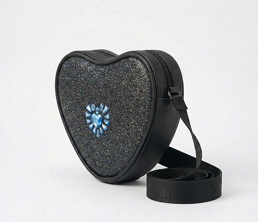 Bolsa Infantil Pampili Coração Preta