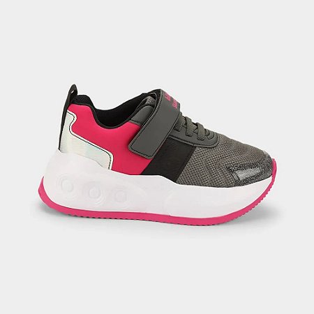 Tênis de Rodinhas Bibi Skatenis Rosa Pitaya e Cinza