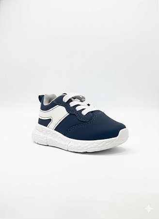Tênis Infantil Molekinho Sport Confort Escolar - Azul Marinho e Branco