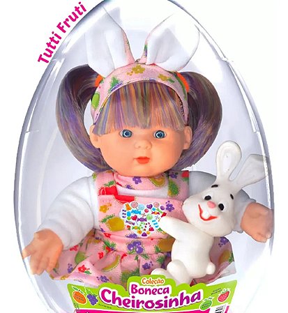 Boneca Cheirosinha Tutti Fruti No Ovo De Páscoa C/ Coelho