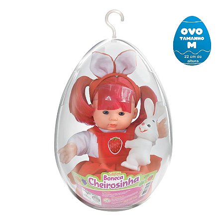 Boneca Cheirosinha Morango  No Ovo De Páscoa C/ Coelho Líder