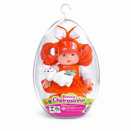 Boneca Cheirosinha Laranja  No Ovo De Páscoa C/ Coelho Líder